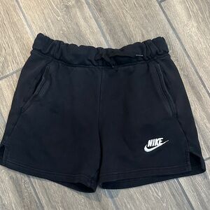 Nike Women's Black Athletic Fleece Shorts Size Large. String Tie.